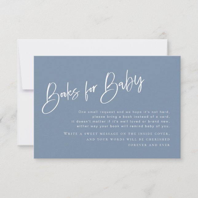 Carte Denim Blue Boy Baby shower Books for Baby Card (Devant)