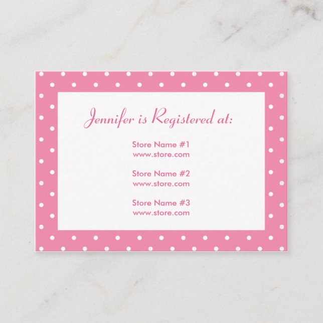 Carte d'enregistrement baby shower avec date - Poi (Devant)