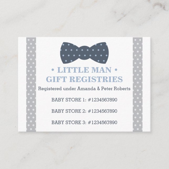 Carte d'enregistrement cadeau, Little Man, Cravate (Devant)
