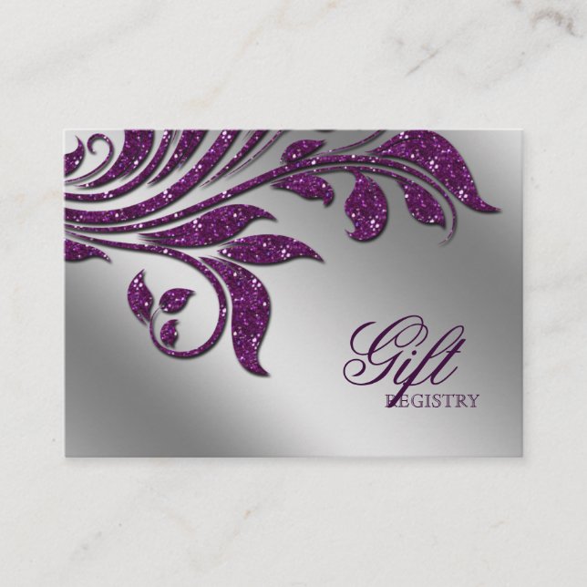 Carte d'enregistrement cadeau mariage pourpre mous (Devant)