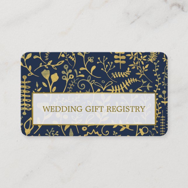 Carte d'enregistrement cadeau Oriental Gold Boho (Devant)