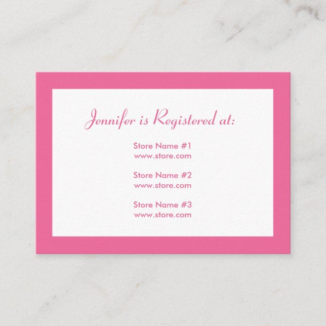 Carte d'enregistrement de Baby shower de stockage  (Devant)