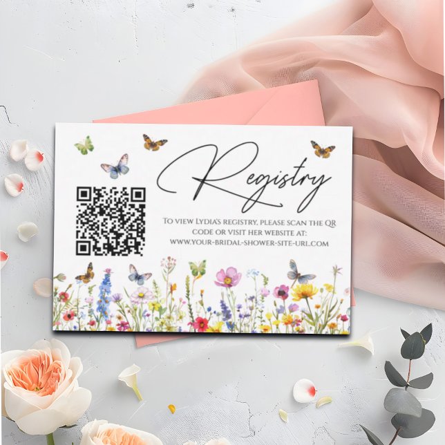 Carte d'enregistrement de code QR Fête des mariées (Créateur téléchargé)