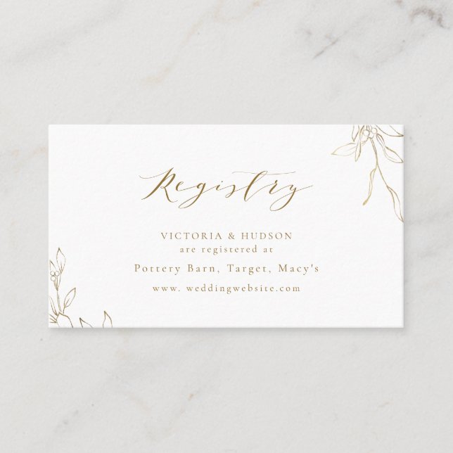 Carte d'enregistrement de la mariée monogramme de  (Devant)