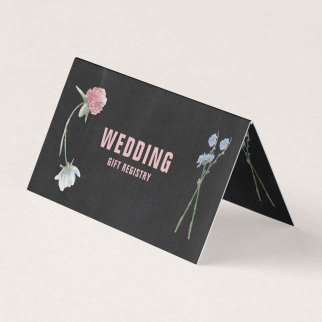 Carte d'enregistrement des cadeaux Wild Floral Cha (Devant)