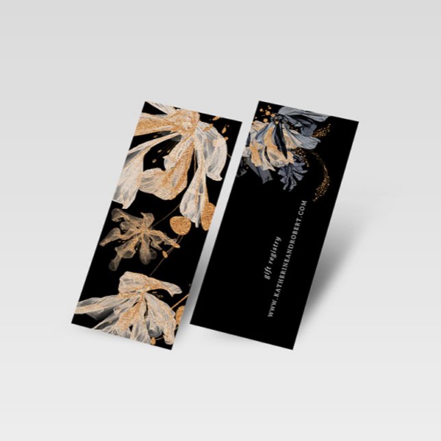 Carte d'enregistrement exclusif Gold Black Floral  (Créateur téléchargé)