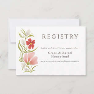 Carte d'enregistrement florale Raspberry & Blush B