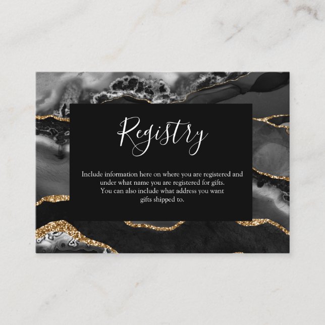 Carte d'enregistrement Formal Classic Black Agate  (Devant)