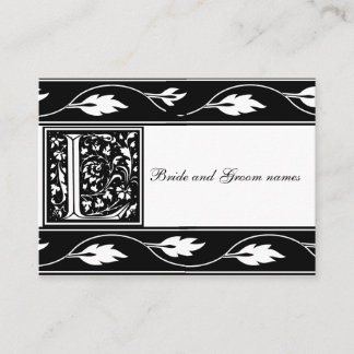 Carte d'enregistrement nuptiale Monogramme L noir 