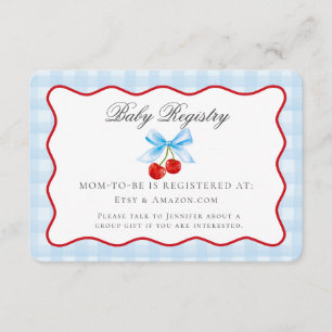 Carte d'enregistrement pour bébé Cerry Sweet Blue 