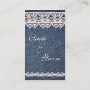 Carte d'enregistrement vintage Denim et Lace