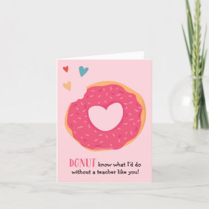Carte d'enseignant de Saint Valentin Donut