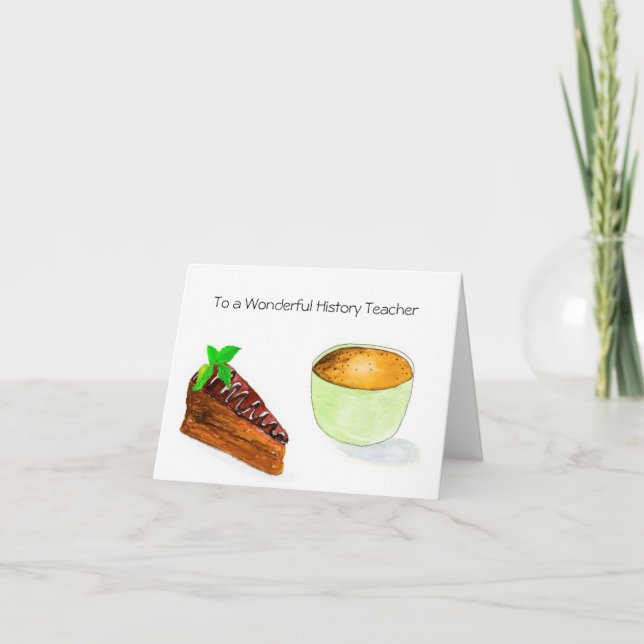 Carte d'enseignant d'histoire du Merci aquarelle (Devant)