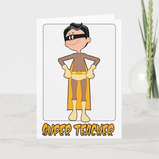 Carte d'enseignant Super Homme pour l'appréciation (Devant)