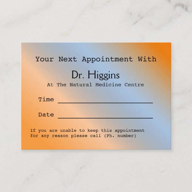Carte dentaire Médicale Orange moderne (Devant)