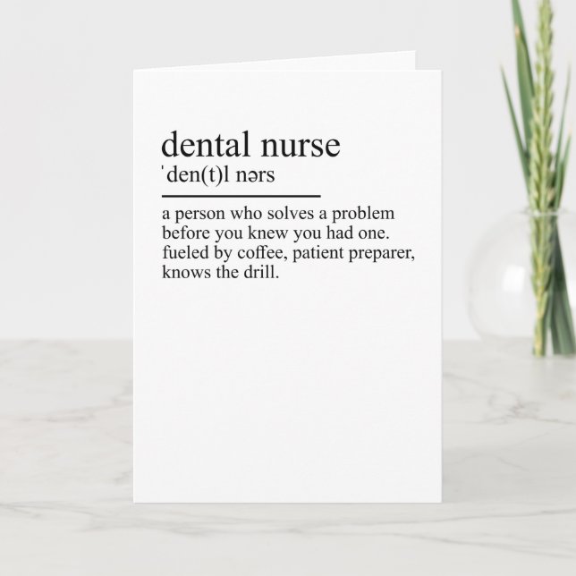 Carte Dental Assistant Dentiste Définition ZFA Dentiste (Devant)