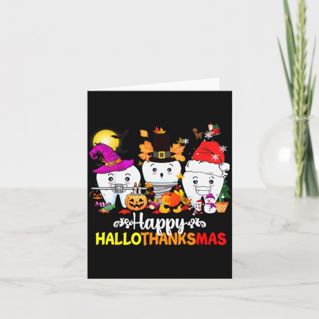 Carte Dental Halloween Thanksgiving Christmas Happy Hall (Devant)