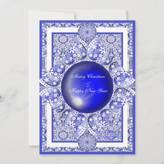 Carte Dentelle en céramique Bleu de Grèce (Devant)