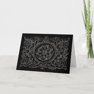 Carte Dentelle noire tropicale gothique pour anniversair