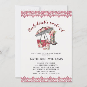 Carte Dentelles et fleurs Bachelorette week-end Invitati