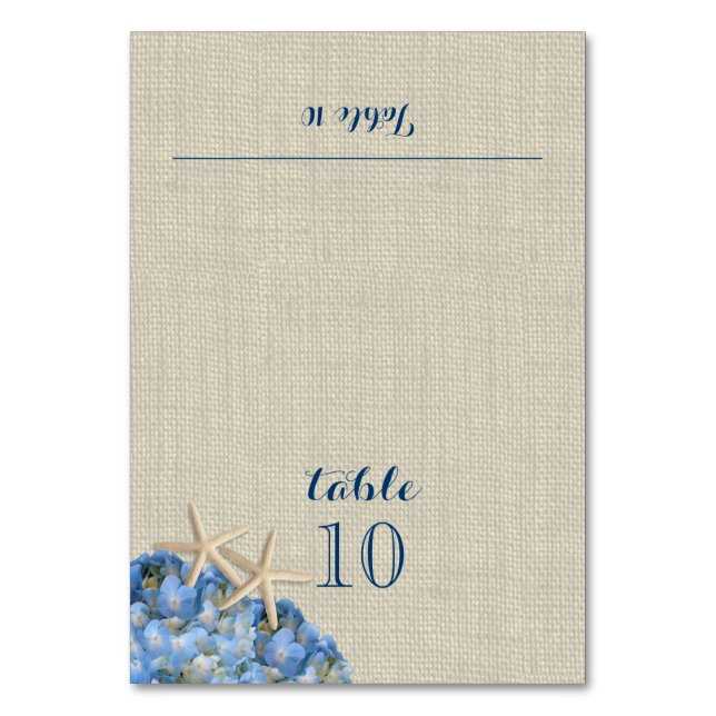 Carte d'entrée Starfish et Blue Hydrangea (Par défaut)