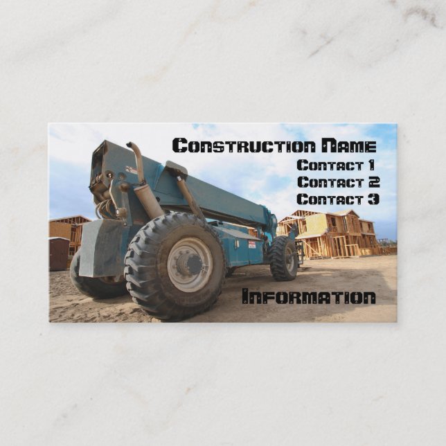 Carte d'entreprise de construction (Devant)