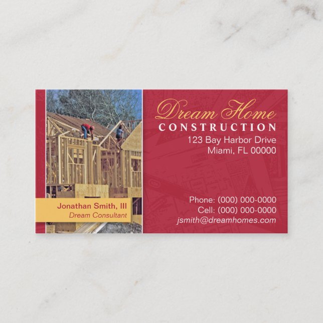 Carte d'entreprise de construction (Devant)