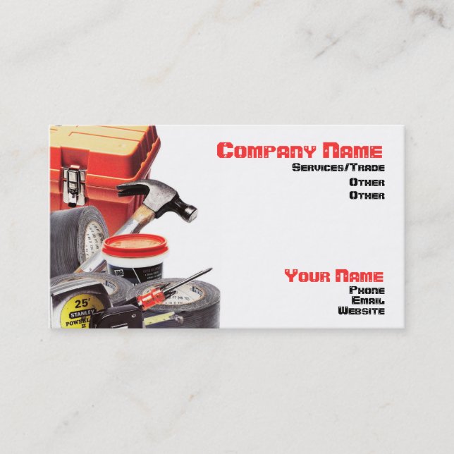 Carte d'entreprise de construction (Devant)
