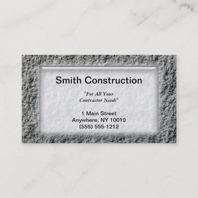 Carte d'entreprise de construction (Devant)