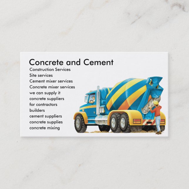 Carte d'entreprise de construction de mélangeur de (Devant)