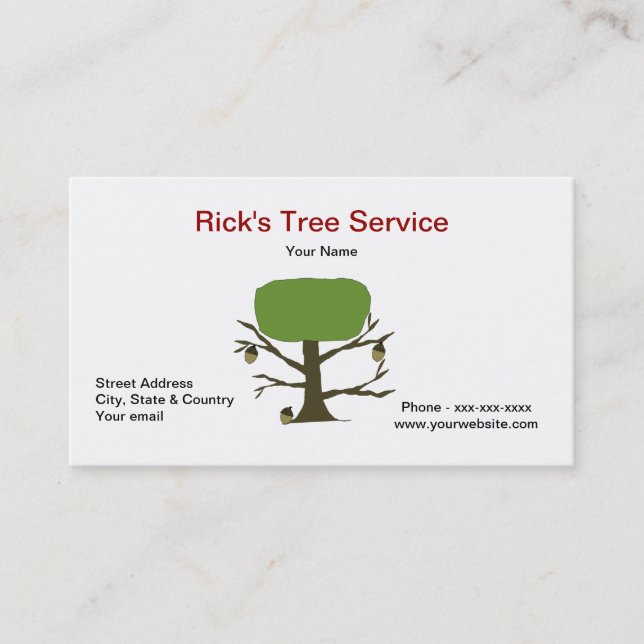 Carte d'entreprise de services d'arbre (Devant)