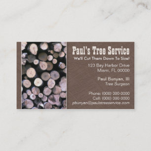 Carte d'entreprise de services de bois de
