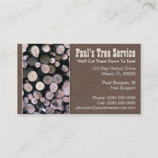 Carte d'entreprise de services de bois de
