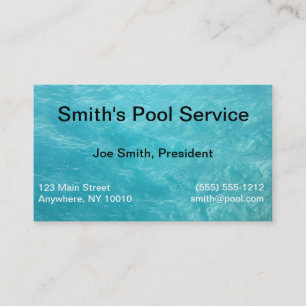 Carte d'entreprise de services de piscine