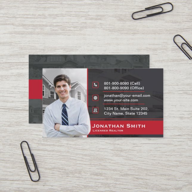 Carte d'entreprise immobilière de Keller Williams (Devant/Arrière en situation)