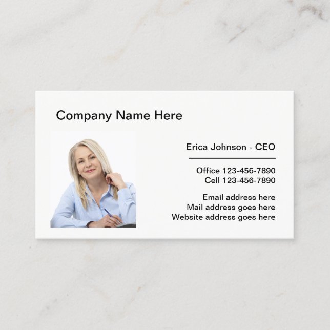 Carte d'entreprise professionnelle Modèle photo (Devant)