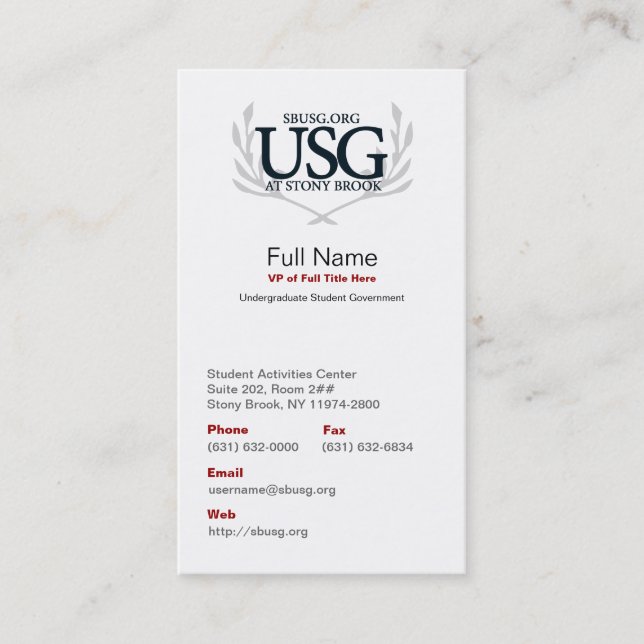 Carte d'Entreprise Publique d'USG (Devant)