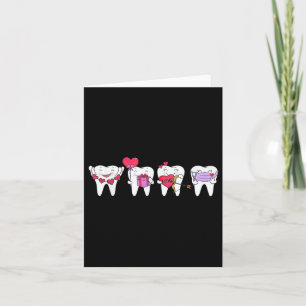 Carte Dents Mignonnes Coeur Saint-Valentin Hygiéniste De