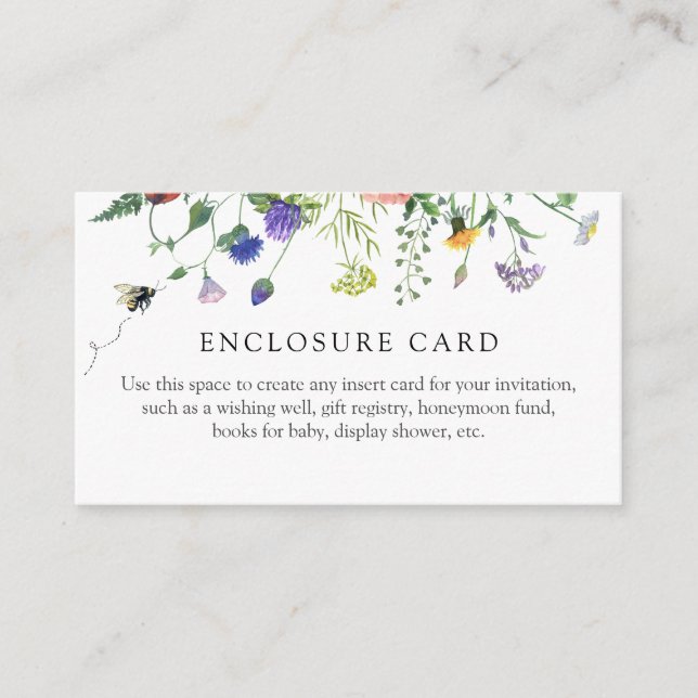 Carte d'enveloppe à motif de fleurs sauvages et d' (Devant)