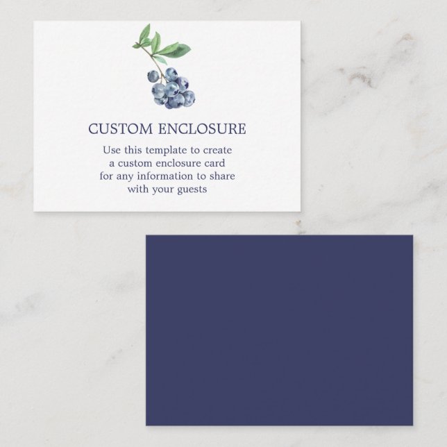 Carte d'enveloppe couleur d'eau Blueberry (Devant / Derrière)