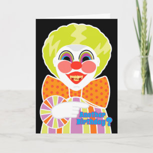Carte Déplaisant Clown Anniversaire Effrayant Vieillir