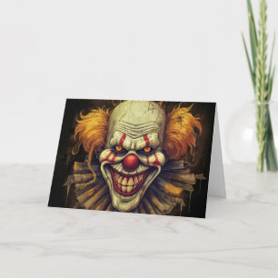 Carte Déplaisant Clown de Funhouse Happy Halloween