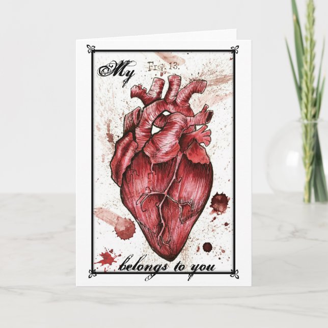 Carte déplaisante d'amour du coeur Edgar Allan Poe (Devant)
