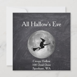 Carte Déplaisante Hollow Halloween Witch and Moon 