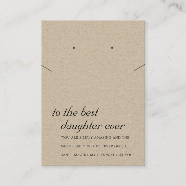 CARTE D'ÉQUIPEMENT DE LA FILLE DE KRAFT RUSTIQUE (Devant)