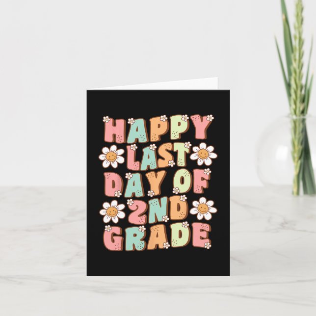 Carte Dernière journée de 2e année mignonne Super thé de (Devant)