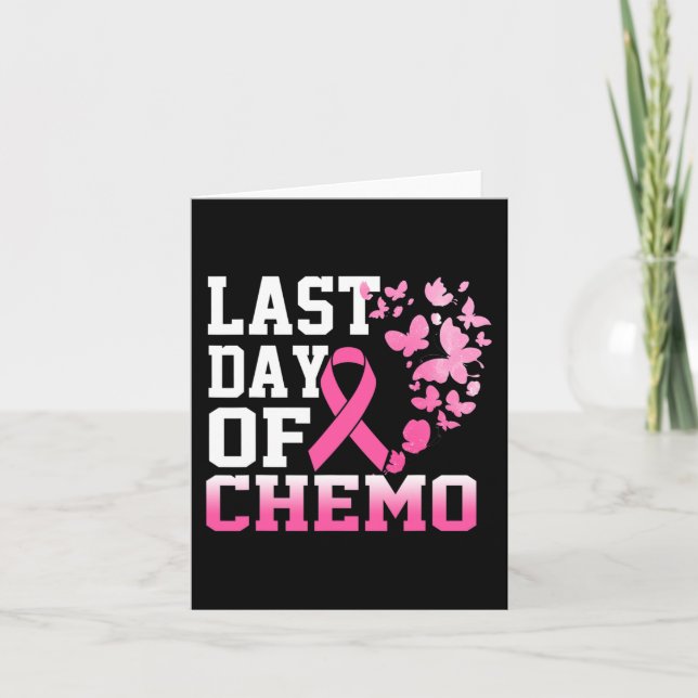 Carte Dernière Journée De Chemo Pink Cancer Du Sein Sens (Devant)