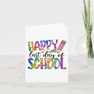 Carte Dernière Journée De L'École Tie Dye Diplôme Enseig