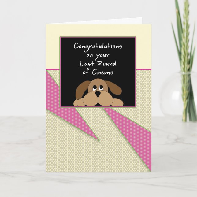 Carte Dernière ronde de Chemo Félicitations Card-Dog (Devant)