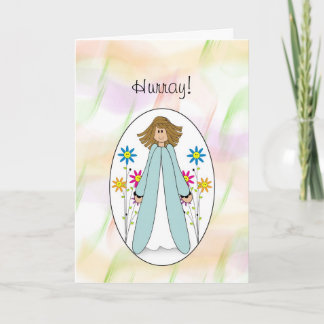 Carte Dernière ronde de Chemo Félicitations Fille